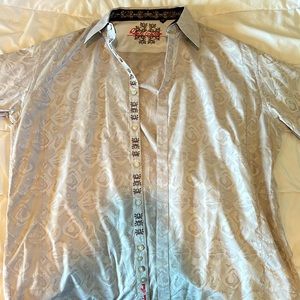 White Robert Graham Dress Shirt Size XXL 2TG